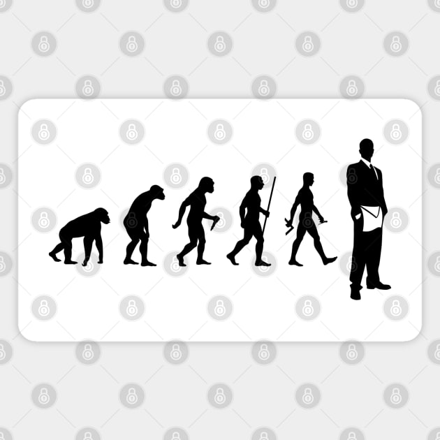 Man to Mason Evolution Masonic Freemason Magnet by Master Mason Made